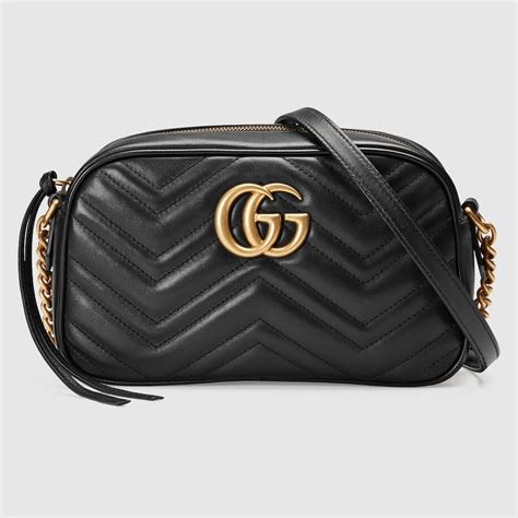 gucci authentic black leather gg marmont|Gucci Marmont bag for sale.